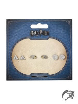 Harry Potter Stud Ohrring Set Heiligtümer des Todes Golden Snitch Plattform