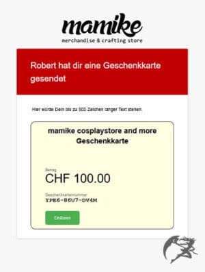 Gutschein von mamike.ch mit selbst festgelegtem Betrag